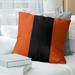 East Urban Home Oregon Corvallis Pillow Polyester/Polyfill/Leather/Suede in Orange/Black | 14 H x 14 W x 3 D in | Wayfair