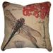 August Grove® Schurman Dragonfly Dreams Insect Bug Elegant Novelty Woven Square Pillow Cover & Insert Cotton Blend | 18 H x 18 W x 4 D in | Wayfair