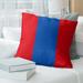 East Urban Home Kansas Pillow Polyester/Polyfill/Leather/Suede in Red/Blue | 16 H x 16 W x 3 D in | Wayfair B30068F310F44A349F8B0BD636E9C297