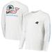 Men's Vineyard Vines White Carolina Panthers Whale Helmet Long Sleeve T-Shirt