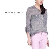 Anthropologie Tops | Anthropologie Holding Horses Mustard Tulip Popover | Color: White/Yellow | Size: 6