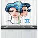 East Urban Home Zodiac Gemini 55" 2 Piece Kitchen Curtain Set Polyester | 39 H x 55 W x 2.5 D in | Wayfair CF1D0095CA414F3992A1EF7F406D9D4E