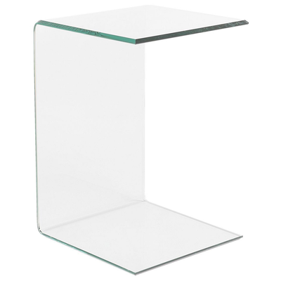 Beistelltisch Transparent 40 x 61 cm Sicherheitsglas Leicht transportierbar Multifunktional Rechteckig Minimalistisch Sk