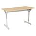 Learniture Rectangle Y-Frame Adjustable Height Collaborative Two Student Desk Wood/Metal in Brown | 30 H x 48 W x 24 D in | Wayfair