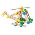 A ALEXANDER 2161 Constructor Junior 3 in 1 Set Hubschrauber Bausatz, 80 Teile Holzbaukasten, Experimentierkasten mit Holz und Kunststoff Elementen, Konstruktionsspielzeug für Kinder ab 4 Jahren