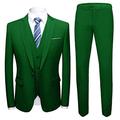 Frank Men's Slim Fit Suit Blazer Jacket Tux Waistcoat Pants 3 Pieces Suit Set Green