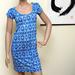 J. Crew Dresses | Blue Diamond-Pattern Dress By J. Crew | Color: Blue/White | Size: S