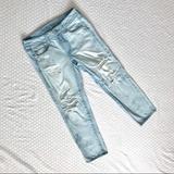 American Eagle Outfitters Jeans | Boy Crop Distressed Jeans | Color: Blue | Size: 2