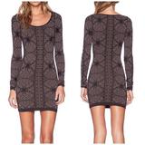 Free People Dresses | Bodycon Knit Jacquard Dress By Free People | Color: Black/Tan | Size: M