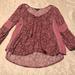 American Eagle Outfitters Tops | American Eagle Outfitters Maroon Peasant Blouse | Color: Red/White | Size: Xs