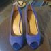 Nine West Shoes | Blue Open Toe Pumps | Color: Blue | Size: 7.5