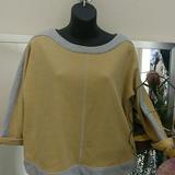 Anthropologie Tops | Anthropologie-Sanctuary Two Tone Crop Sweatshirt | Color: Gray/Yellow | Size: M