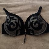 Victoria's Secret Intimates & Sleepwear | Black Lace Velvet Design Very Sexy Push Up Bra | Color: Black | Size: 36c