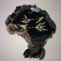 American Eagle Outfitters Accessories | 77kids American Eagle Mohawk Knit Faux Fur Hat | Color: Black/Gray | Size: Osb