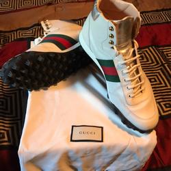 Gucci Shoes | Authentic Gucci Leather Sneaker Boot | Color: Red/White | Size: 10