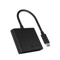ICY BOX 60649 BOX SD Card Reader mit USB-C, USB 3 Kartenleser für SD, micro SD oder CF, integriertes Kabel, Aluminium, Schwarz
