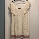 American Eagle Outfitters Dresses | American Eagle Cream Lace Dress With Ribbon Trim | Color: Cream | Size: S