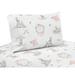 Sweet Jojo Designs Bunny Floral Animal Print Twill Sheet Set Microfiber/Polyester | 96 H x 66 W in | Wayfair TwinSheets-BunnyFloral