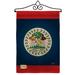 Breeze Decor Belize of the World 2-Sided Burlap 19 x 13 in. Garden Flag in Blue/Red | 18.5 H x 13 W x 0.1 D in | Wayfair