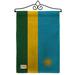 Breeze Decor Rwanda of the World 2-Sided Burlap 19 x 13 in. Garden Flag in Blue/Green/Orange | 18.5 H x 13 W x 0.1 D in | Wayfair