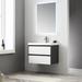 Brayden Studio® Courtnie Waterproof Ergonomic 30" Wall-Mounted Single Bathroom Vanity Set w/ Mirror in Black | Wayfair