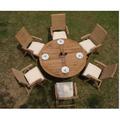 Rosecliff Heights Jovani Luxurious 7 Piece Teak Outdoor Dining Set Wood/Teak in Brown/White | 30.5 H x 60 W x 60 D in | Wayfair