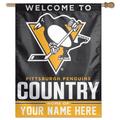 WinCraft Pittsburgh Penguins Personalized 27'' x 37'' Single-Sided Vertical Banner