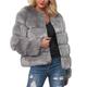 KEYIA Women Faux Mink Winter Hooded New Faux Fur Jacket Warm Thick Sloid Outerwear Jacket