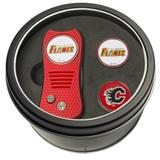 Calgary Flames Divot Tool & Ball Markers Personalized Tin Gift Set