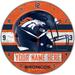 WinCraft Denver Broncos Personalized 14'' Round Wall Clock