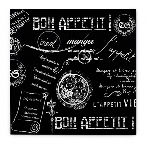 MANK Serviette Airlaid Script in Schwarz, 40 x 40 cm, 50 Stück - Schriftzüge Wein Wine Image