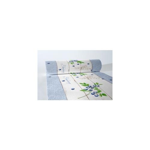 Mank Tischläufer Airlaid Blueberry, 40 cm x 24 m , 1 Stück – Heidelbeeren Blaubeeren Tischtuch