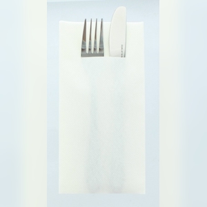 Mank Besteckservietten Weiß, 40 x 40 cm, 75 Stück - Bestecktaschen Pochette Image