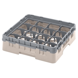 Gastronoble Cambro Gläserspülkorb beige mit 16 Fächern max Glashöhe 9,2cm