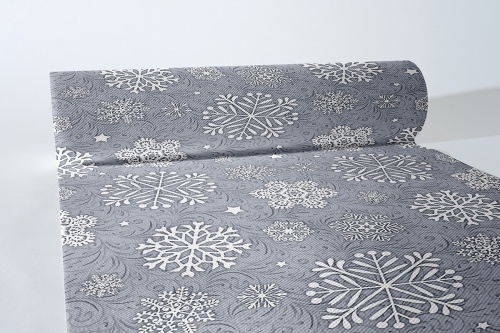 MANK Tischläufer Airlaid Steven in Silbergrau, 40 cm x 24 m , 1 Stück - Weihnachten Tischtuch Image
