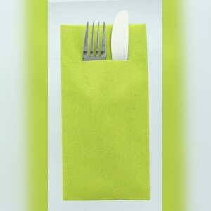 Mank Besteckservietten Airlaid Kiwi, 40 x 40 cm, 75 Stück - Bestecktaschen Image