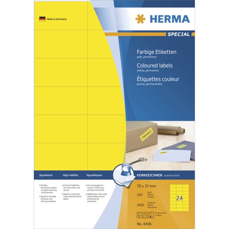 HERMA Universal-Etiketten SPECIAL, 105 x 42,3 mm, blau Image