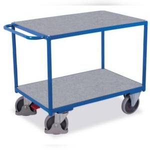 VARIOfit Tischwagen, Tragl. 500kg, 2 Etage(n), Ladefl. LxB 1000x700mm, Stahlböden, RAL5010 Image