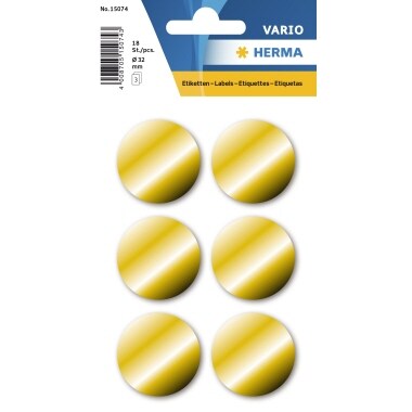 HERMA Schmucketikett 15075 rund 32mm gold 18 St./Pack. Image