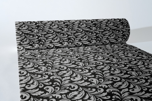 Sovie HORECA Tischläufer Carlo in Schwarz-Silber aus Linclass® Airlaid 40 cm x 24 m, 1 Stück Image