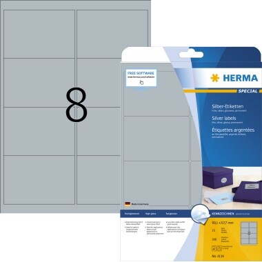 HERMA Etikett Special 4114 99,1x67,7mm silber 200 St./Pack. Image