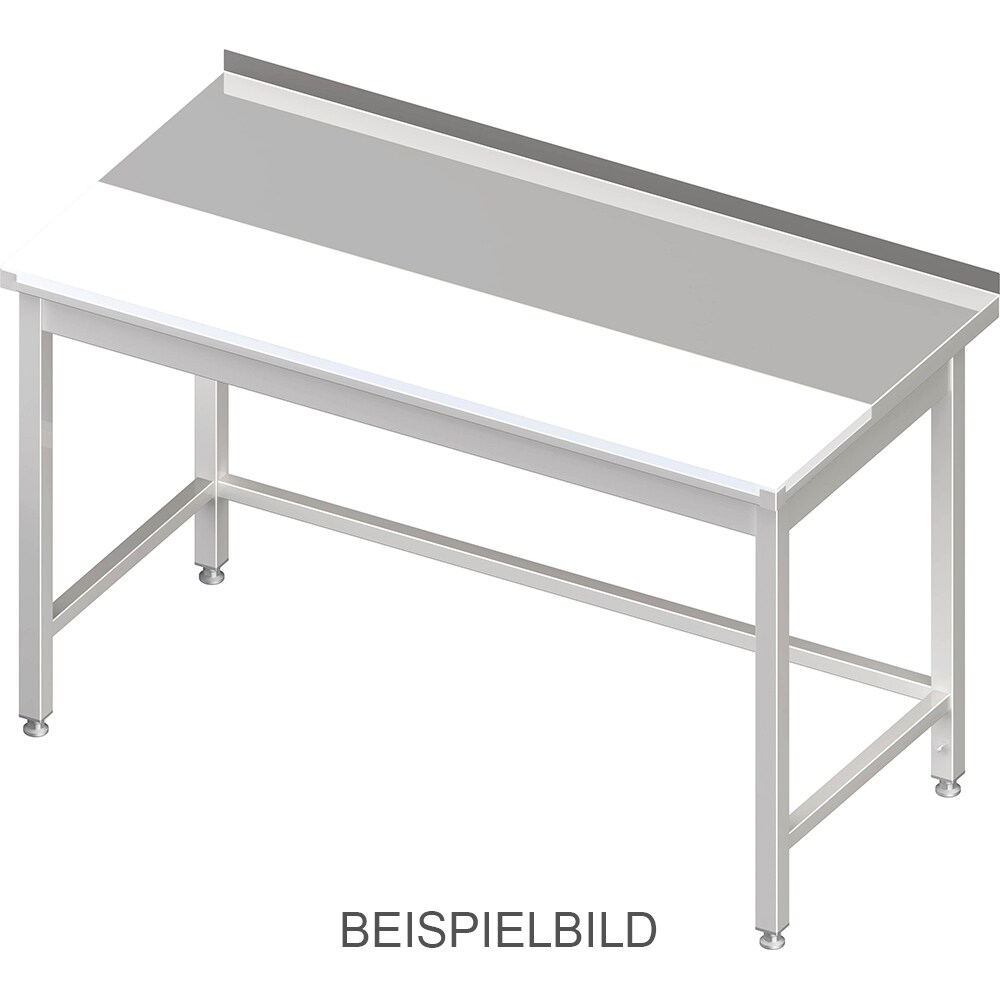 Stalgast Edelstahl Arbeitstisch ohne Grundboden, 1700x600x850 mm, mit vertiefter PE-Schneideplatte, ohne Aufkantung, verschweißt Image