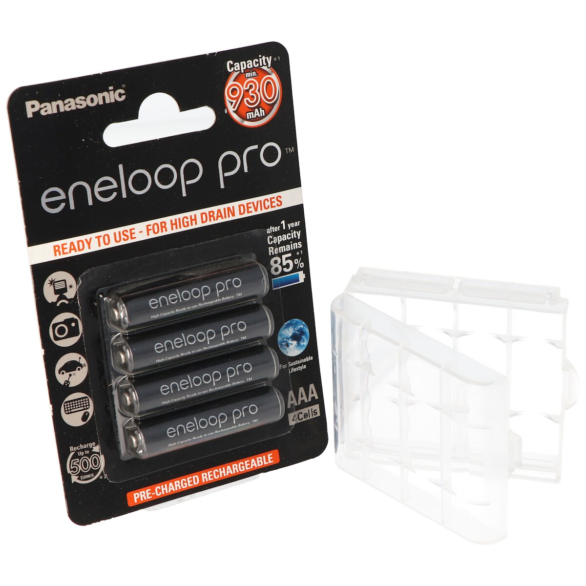 Panasonic eneloop Pro Micro Akku AAA NiMH 1,2V, 900mAh HR-4UWX 4er + Box Image