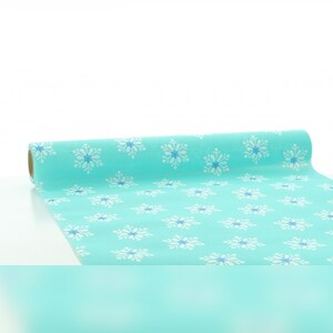 Sovie HOME Tischläufer Snowflakes in Türkis-Blau aus Linclass® Airlaid 40 cm x 4,80 m, 1 Stück - Tischtuch Weihnachten Image