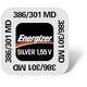 Energizer Silberoxid MD Uhrenbatterie 386-301-SR43-SR1142W - 1er Miniblister