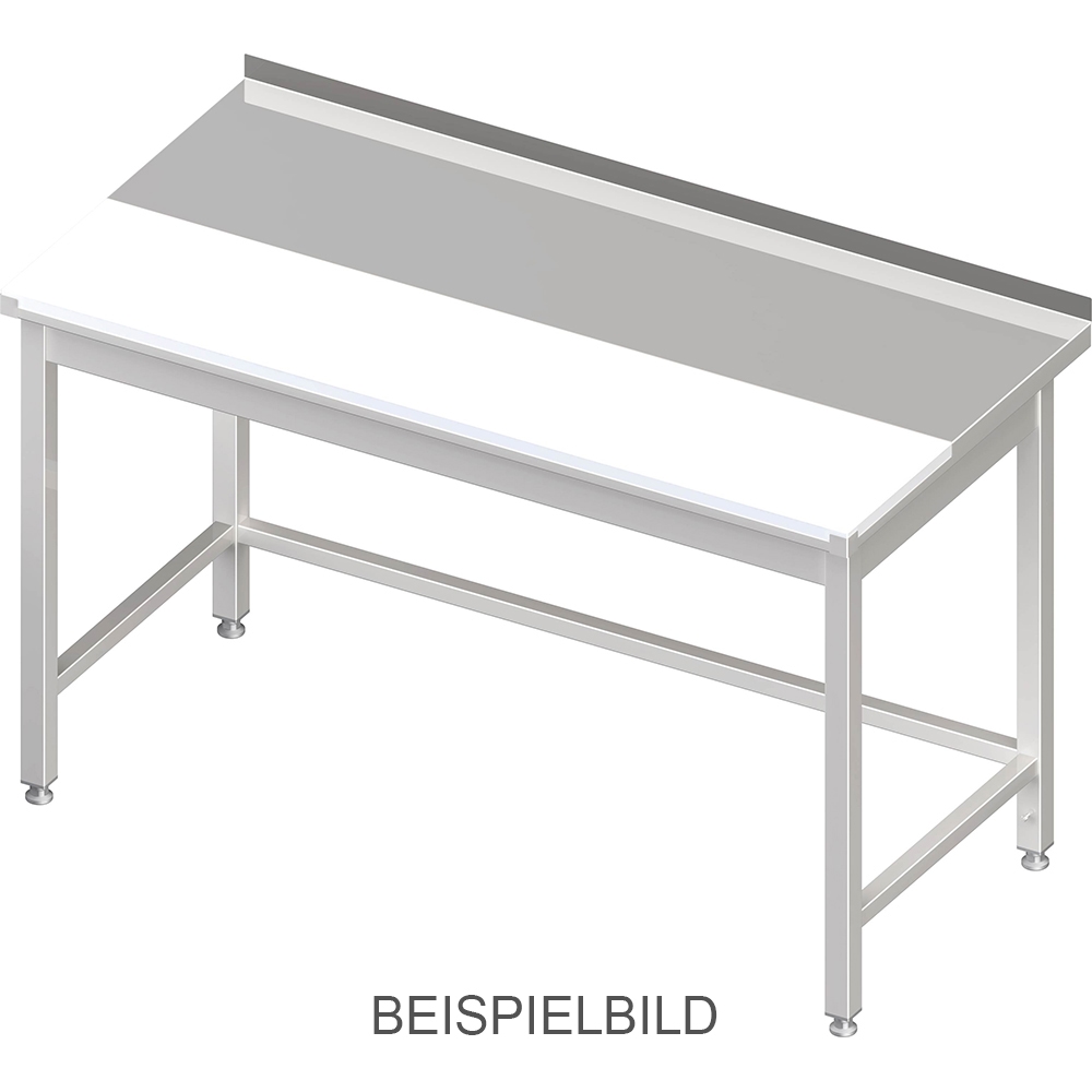 Stalgast Edelstahl Arbeitstisch ohne Grundboden, 1600x600x850 mm, mit vertiefter PE-Schneideplatte, ohne Aufkantung, verschweißt Image