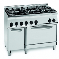 KBS Gas-Herd 30 kW 6 Brenner mit Elektro-Backofen