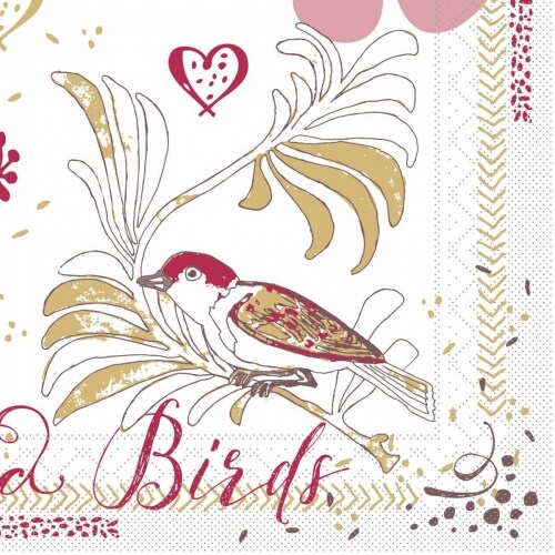 Mank Serviette Softpoint Love & Birds, 40 x 40 cm, 50 Stück - Vögel Image