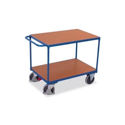 VARIOfit Tischwagen, Tragl. 500kg, 2 Etage(n), Ladefl. LxB 1000x700mm, Holzböden, RAL5010 Image