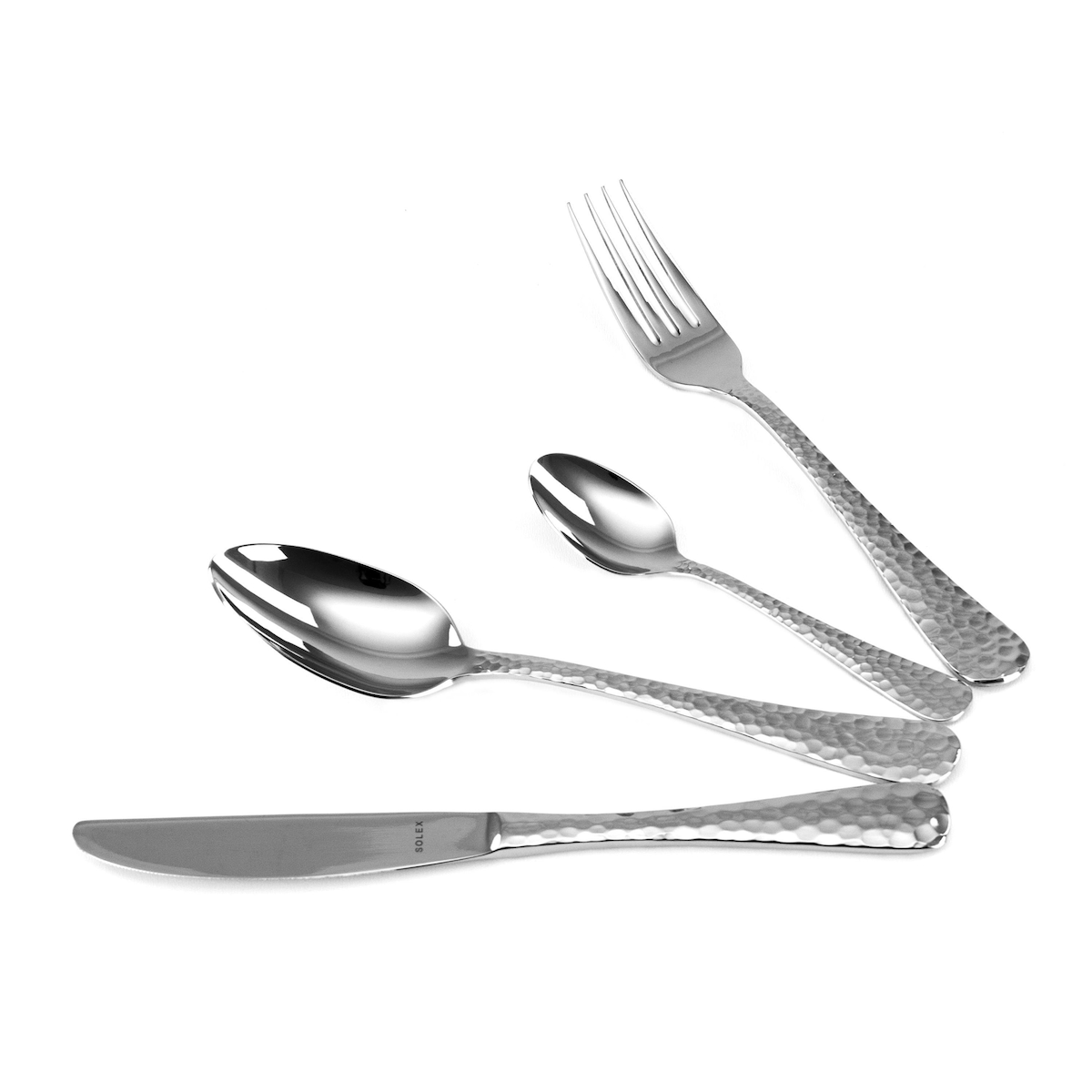 Solex Lena Besteckset 48 teilig Hammerschlag Optik Edelstahl für 12 Personen Image